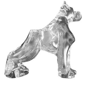 Baccarat France Crystal Boxer Dog Figurine Heavy Glass Sculpture Art Animal 5.5"